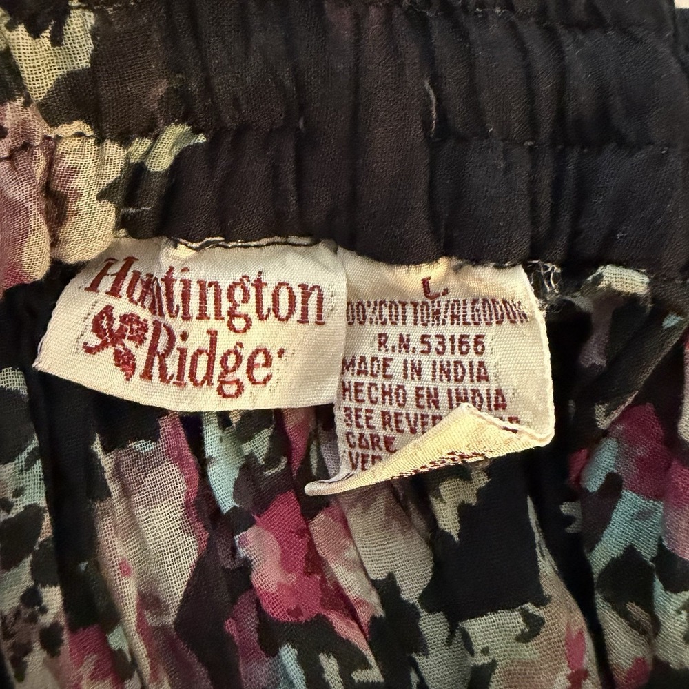 Vintage Huntington Ridge Large Floral Maxi Skirt Cotton Cottagecore Boho Flowy - Picture 6 of 6